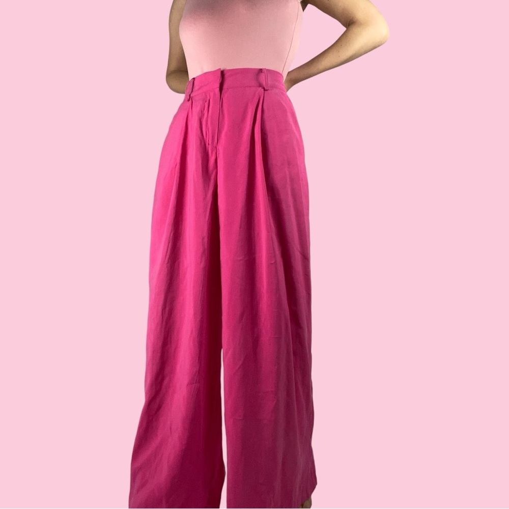 Satin pink high waist palazzo pant NEVER WORN